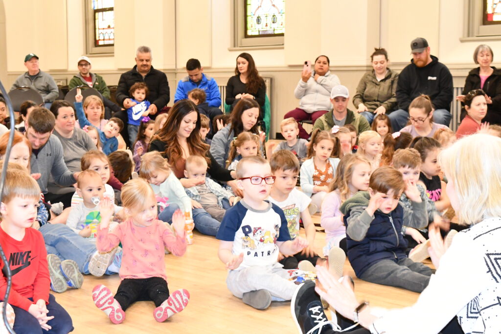 New Horizons Preschool watching concert in Shannon Hall