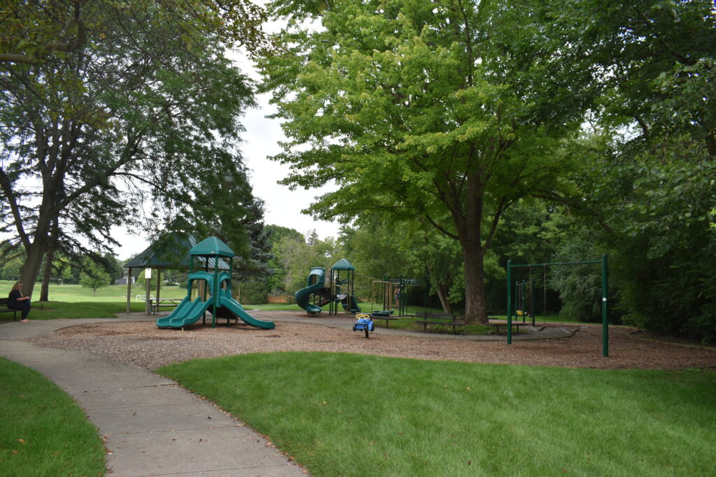 H. Michael Wild Park pathway leading to playground.