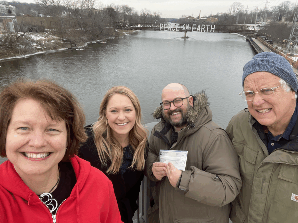 Batavia Parks Foundation members pose by the Peace Bridge