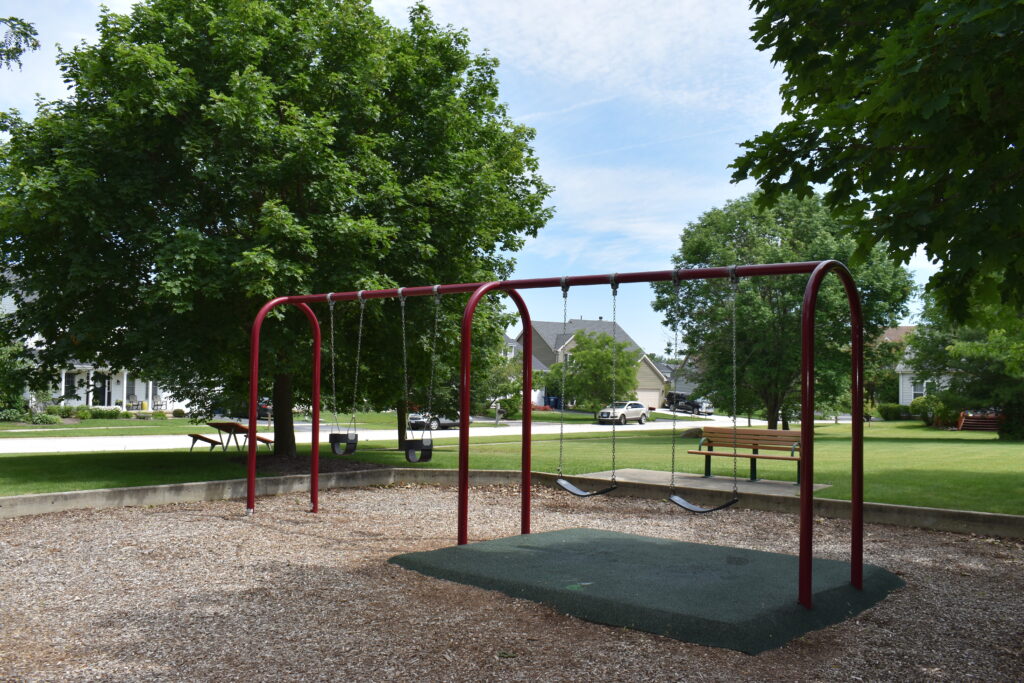 Shannon Park swings for infants and older children.