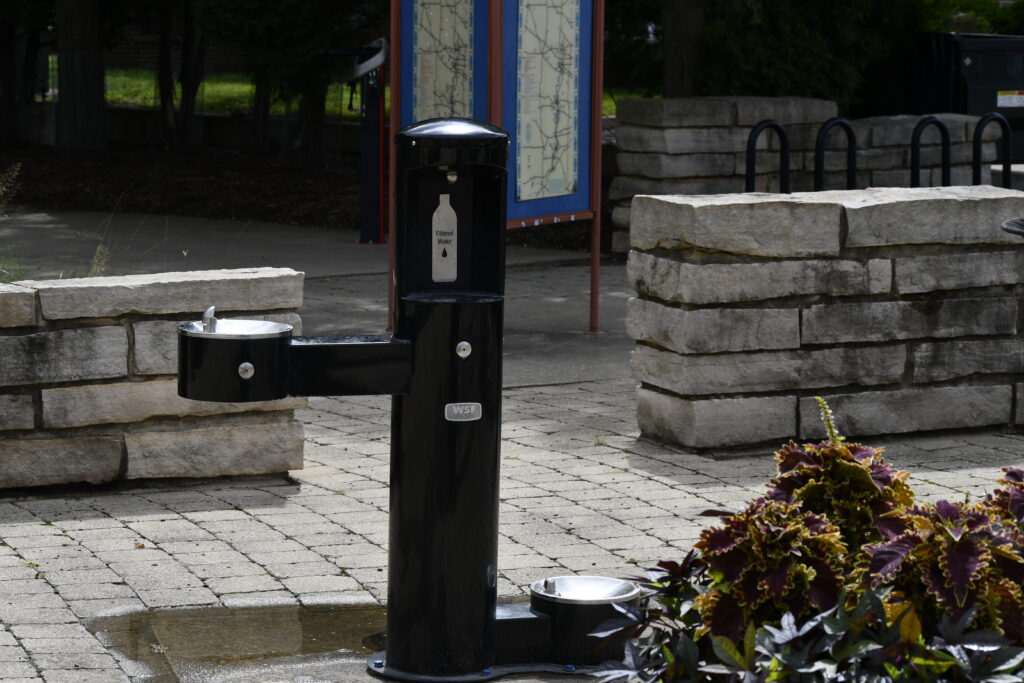 South Riverwalk Plaza water fountain.