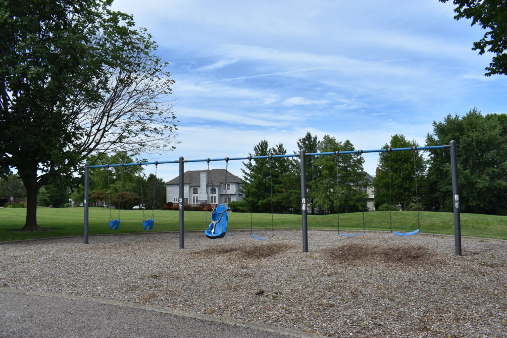 Wind Energy Park swings including a swings for all ages and abilities.