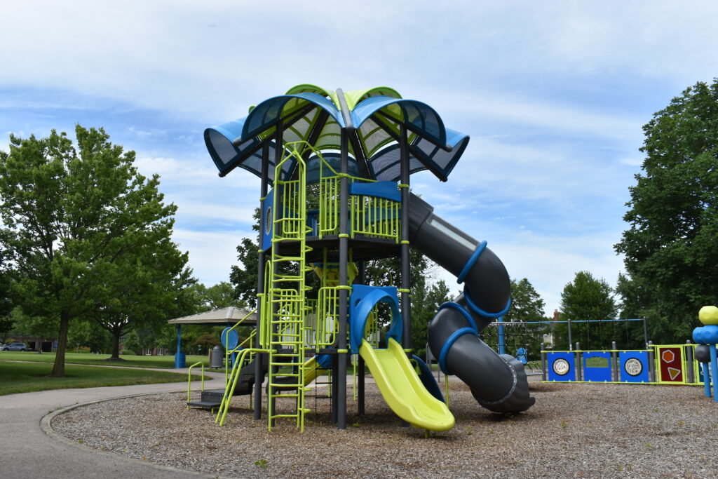 Wind Energy Park playground suited towards older children with a large slide.