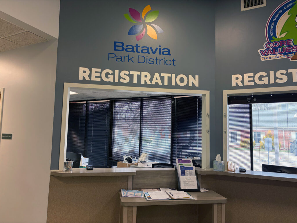 A front desk in a park district facility