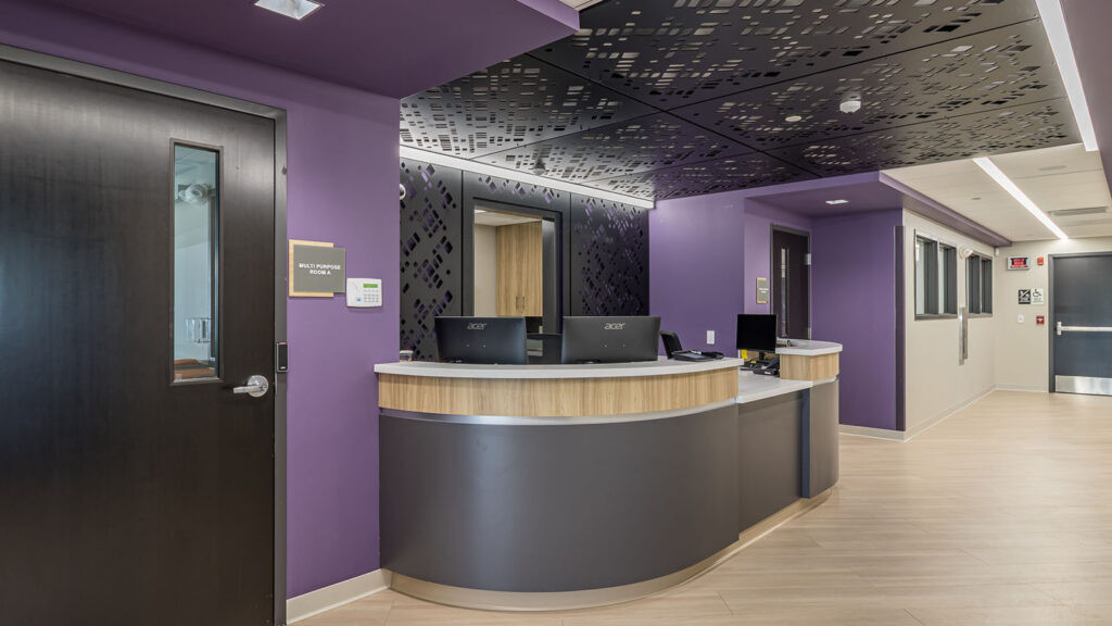front reception desk inside a community center