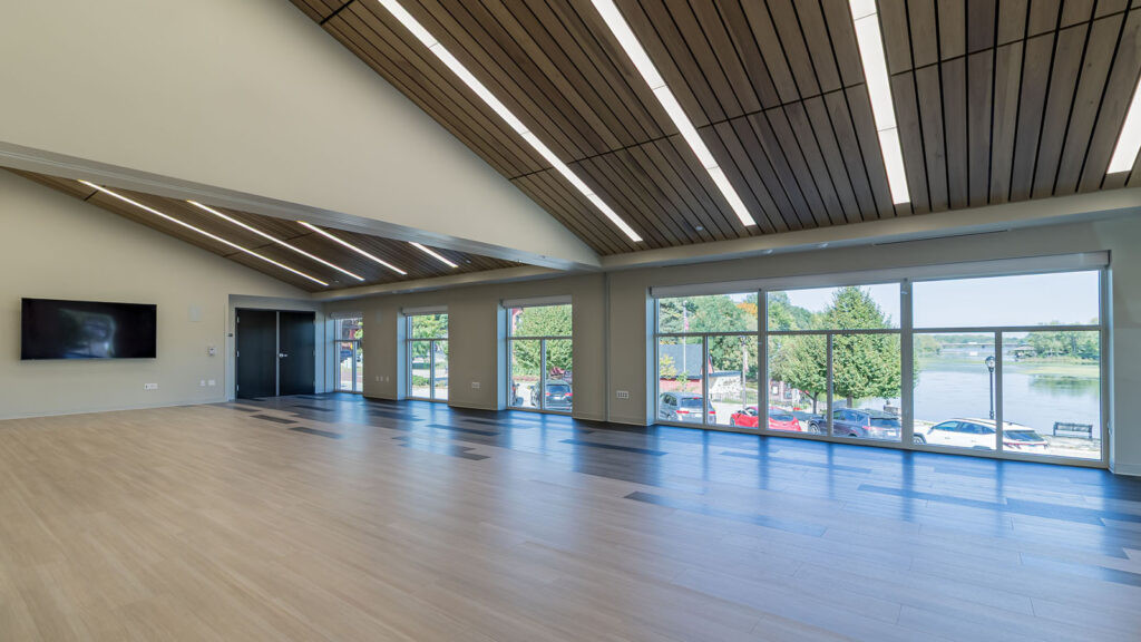 view from windows along one wall in second floor community room