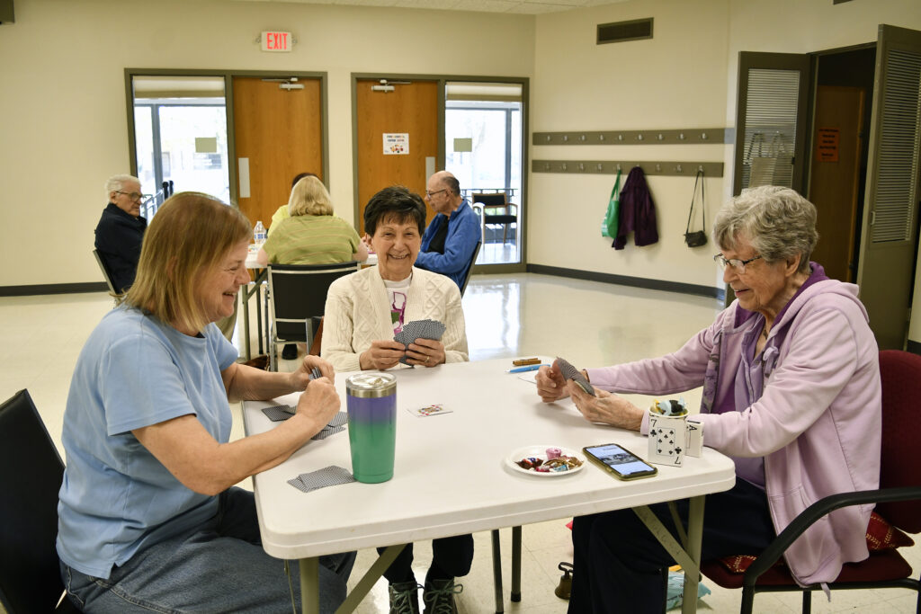 Seniors playing pinochle