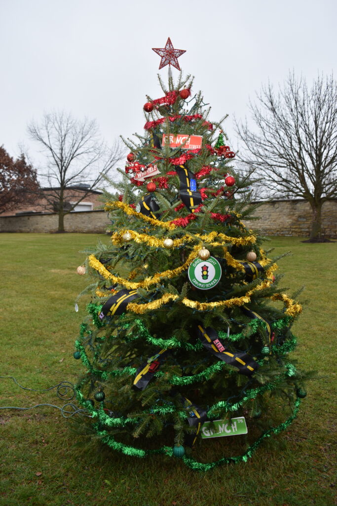 Outside Decorated Christmas tree