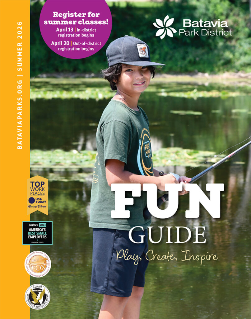 Cover of the summer 2026 program guide featuring a boy fishing