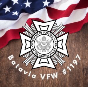 VFW logo placed over american flag